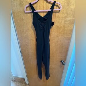 BLACK Lululemon Ruched Yoga Bodysuit 25" SIZE 4